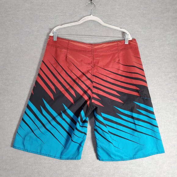 VINTAGE‎ Quik Surfing Men Swimwear 34 Red Board Shorts Outdoor Beach Surf 90s - Picture 5 of 7